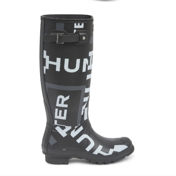 HUNTER Tall Exploded Logo Rain Boot Size 8 - Picture 10 of 11